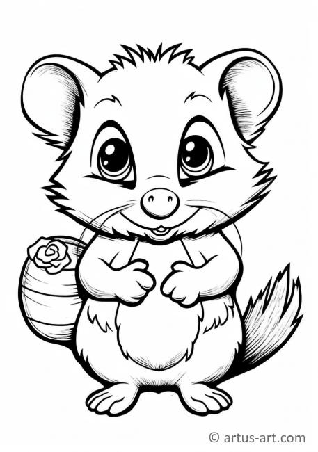 Opossum Malvorlage für Kinder